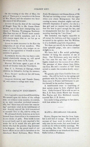 Chapter Letters: Iota - DePauw University, December 1885 (image)